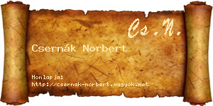 Csernák Norbert névjegykártya