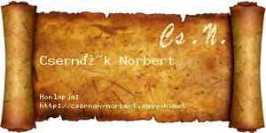 Csernák Norbert névjegykártya