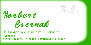 norbert csernak business card